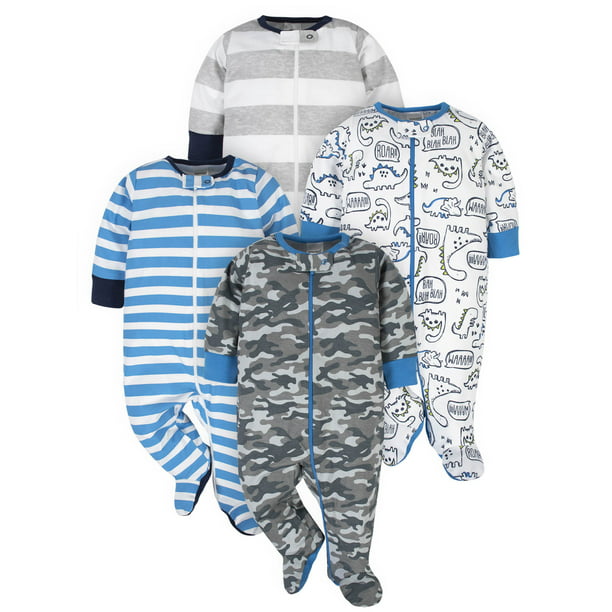 pureborn Baby Boys Girls Footed Pajamas Sleep and Play Cotton Footie Footed Sleeper for Infant 0-12 Months